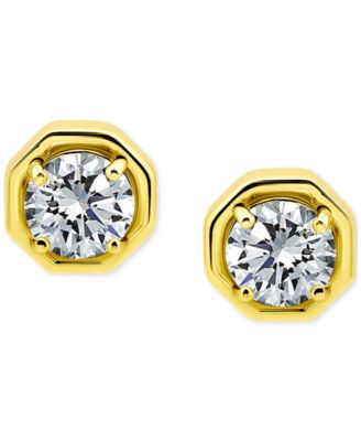Giani Bernini - Cubic Zirconia Large Solitaire Octagon Stud Earrings