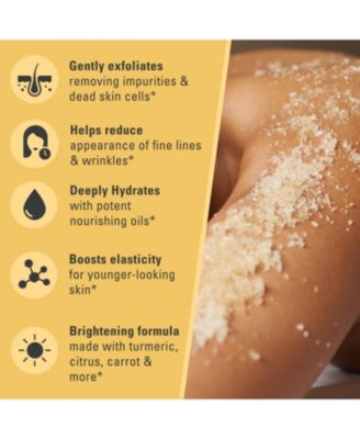 Exfoliating Body Scrub | Turmeric Body Scrub and Skin Exfoliator with Collagen and Coconut Oil | 12oz