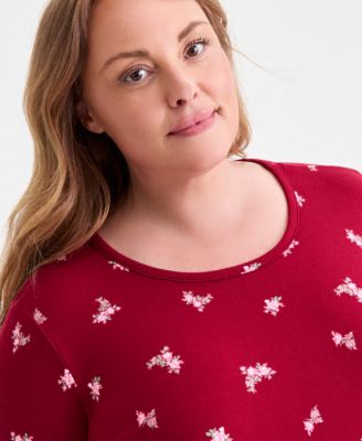 Plus Size Soft Knit Printed Sleepshirt, Created for Macy's