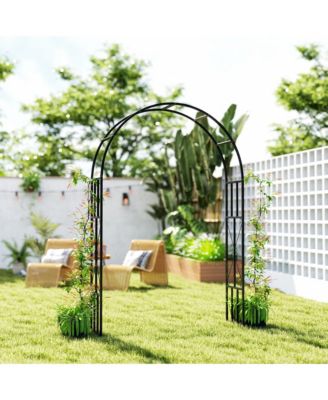 7.3ft Steel Garden Arch Trellis, Garden Arbor for Climbing Plants