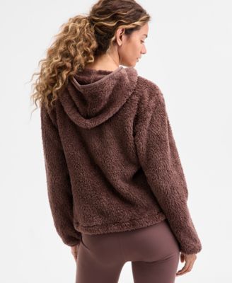 Women's Relaxed Hooded Sherpa Long-Sleeve Jacket, Macy's Exclusive 