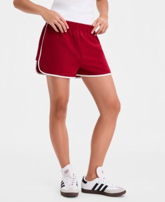 Women's High-Rise Side-Stripe Track Shorts, Macy's Exclusive