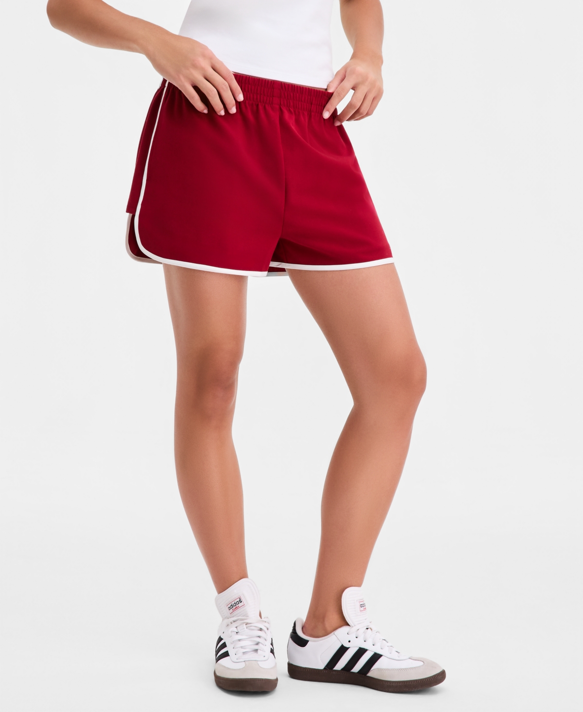 Bar Iii Women's High-Rise Side-Stripe Track Shorts, Macy's Exclusive