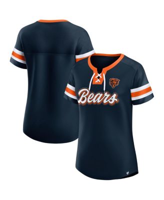 Fanatics - Women's&nbsp; Navy Chicago Bears True Catch Iconic Rhinestone Bling Athena Lace-Up T-Shirt