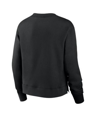 Women's Black Carolina Panthers High Hip Pullover Sweatshirt