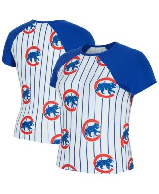 Concepts Sport - Women's&nbsp; White Chicago Cubs Outbound Pinstripe Raglan Top