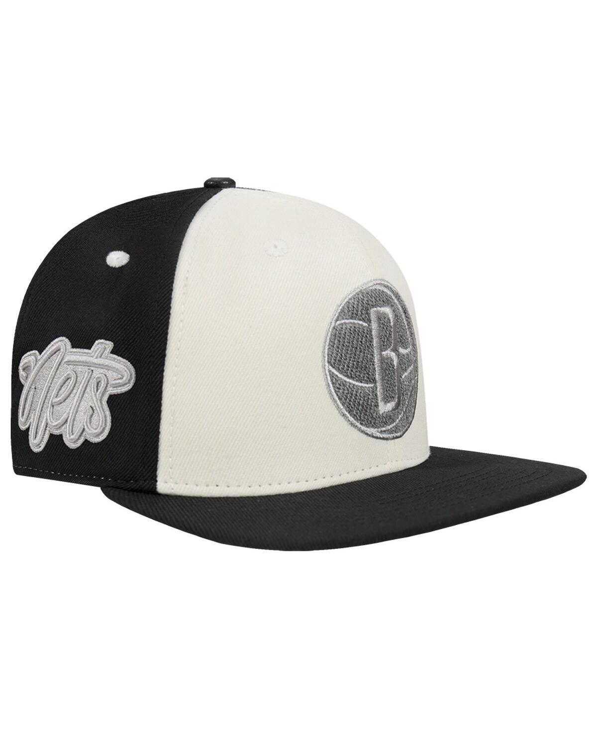 Pro Standard Men's Cream Brooklyn Nets French Terry Snapback Hat In White