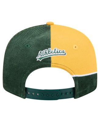 Men's Green/Gold Athletics Retro Split Corduroy Snapback Hat