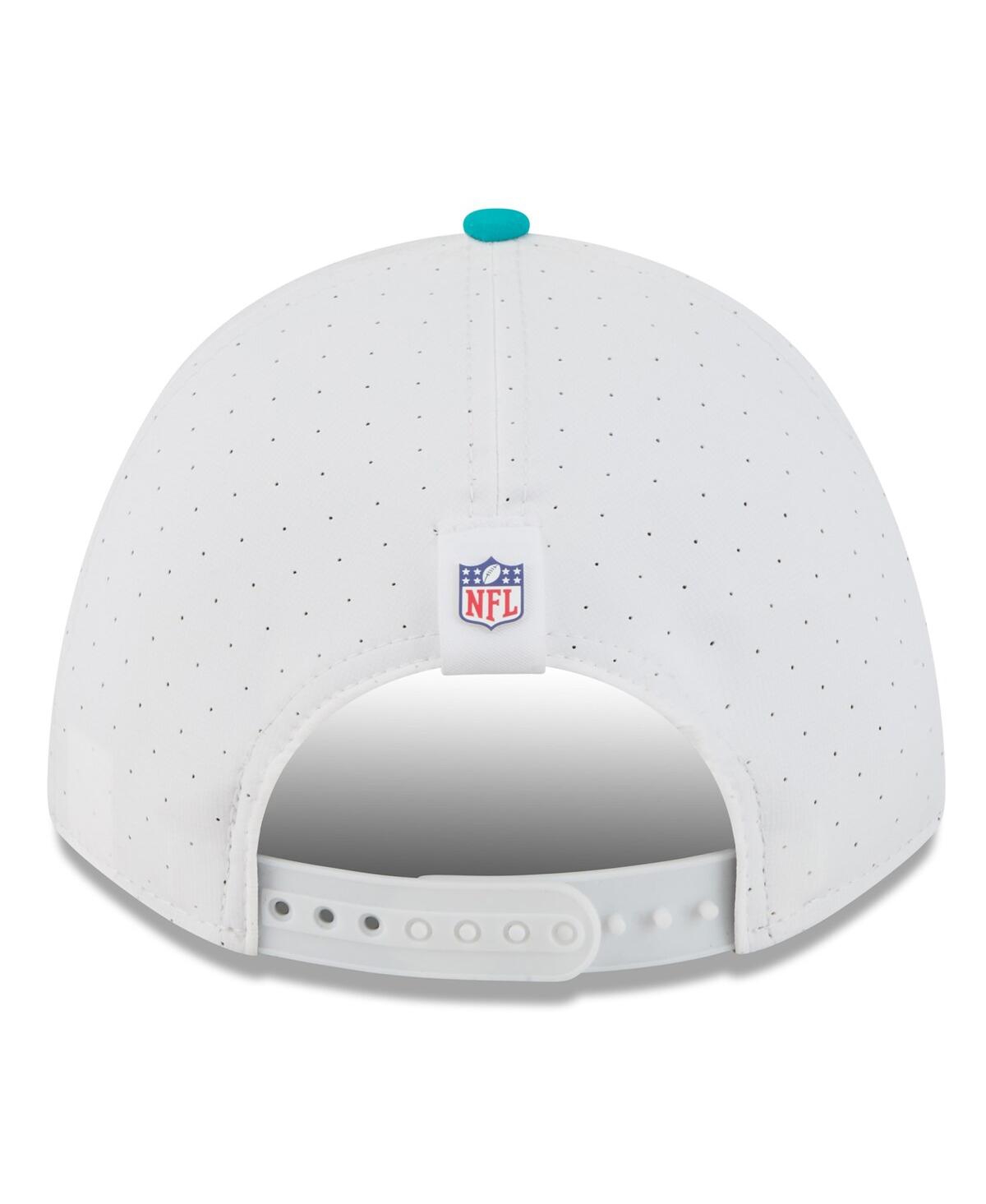 New Era Men's White/aqua Miami Dolphins 2025 Nfl Training Camp A-frame 9forty Adjustable Hat In Multi