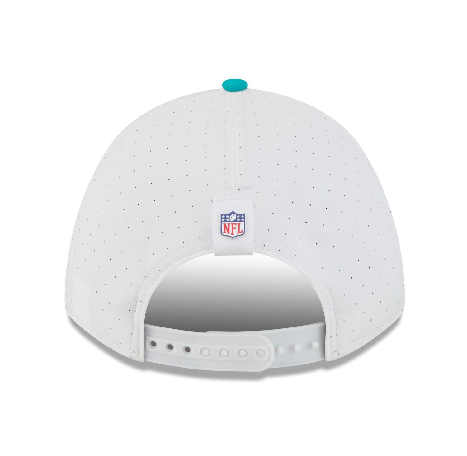 Men's White/Aqua Miami Dolphins 2025 NFL Training Camp A-Frame 9FORTY Adjustable Hat