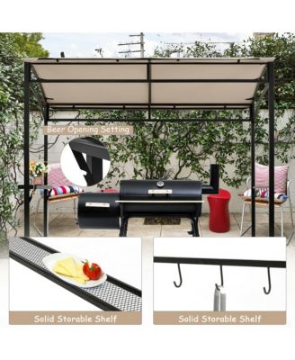 7'x4.5' Grill Gazebo Outdoor Patio Garden BBQ Canopy Shelter Storage Hook