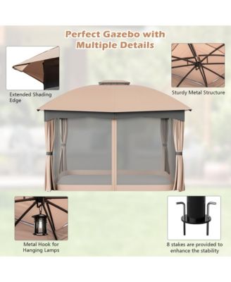 Patio 12' x 10' Canopy Heavy Duty Steel Gazebo Double Vented Outdoor