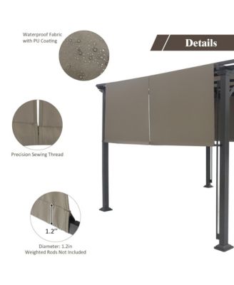 2PCS 16x4 Ft Universal Replacement Canopy for Pergola Structure Sun Awning