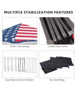 10' x 10' Pop Up Canopy Foldable Party Tent with Nettings, Multi