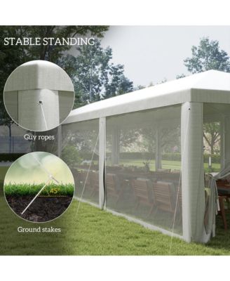 10' x 28' Party Tent with 8 Removable Net Sidewalls,