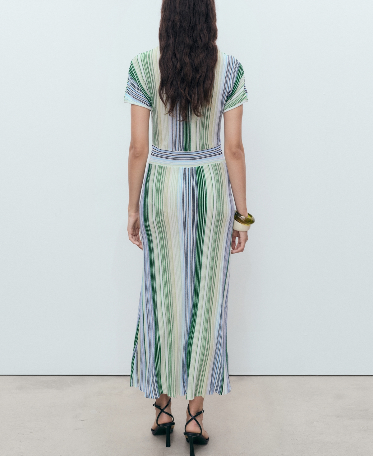 Mango Stripe Maxi Sweater Dress In Multi