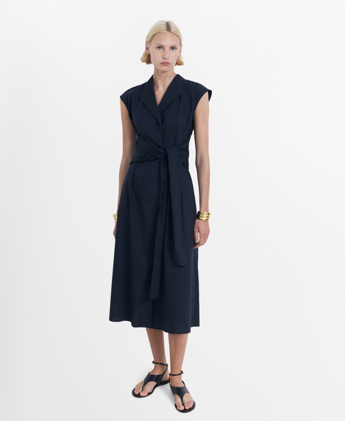 Mango Robe Midi Détail Naud Bleu Marine Foncé - Femme - Xl -  In Blue