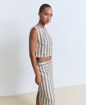 Women's Striped Linen Skirt