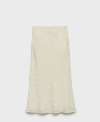 MANGO - Women's Flowers Midi Skirt