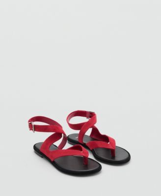 MANGO - Women's Suede Straps Sandals