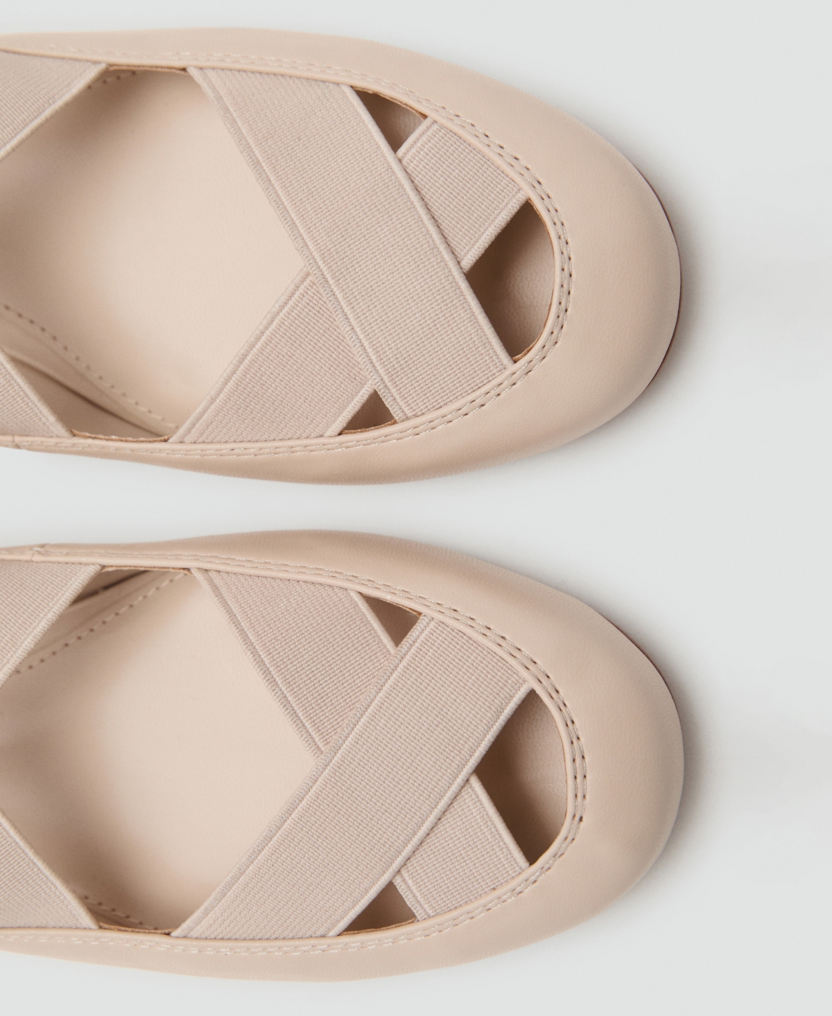 Mango Ankle Wrap Ballet Flat In Pink