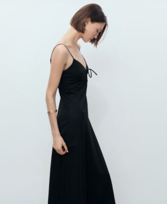 Women's Bow Neckline Long Dress