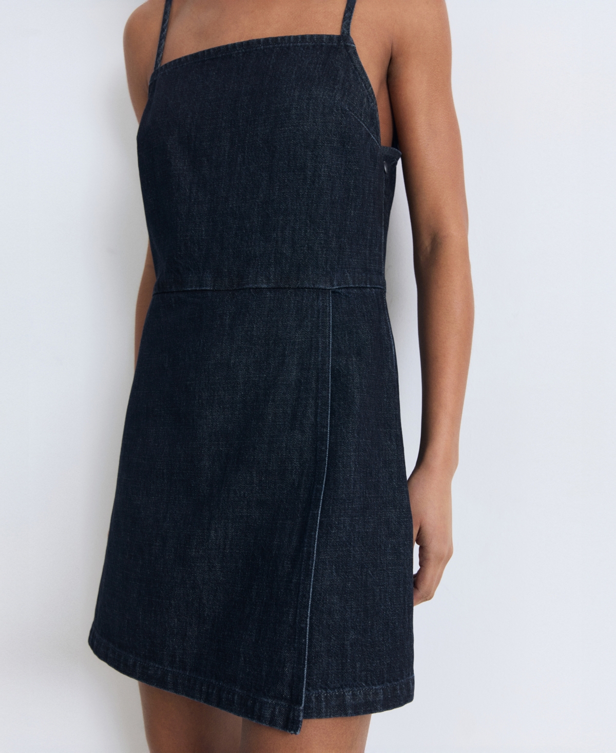 Mango Denim Jumpsuit Short Open Blue In Blue