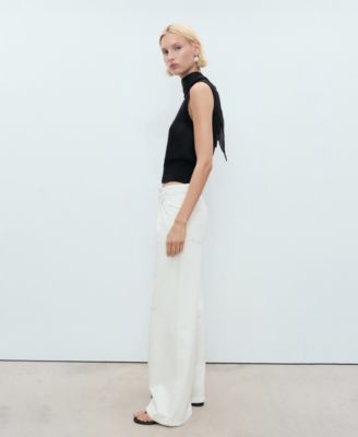 Women's Wide Leg Pleated Jeans