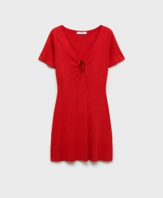 Women's Bow Neckline Knitted Dress