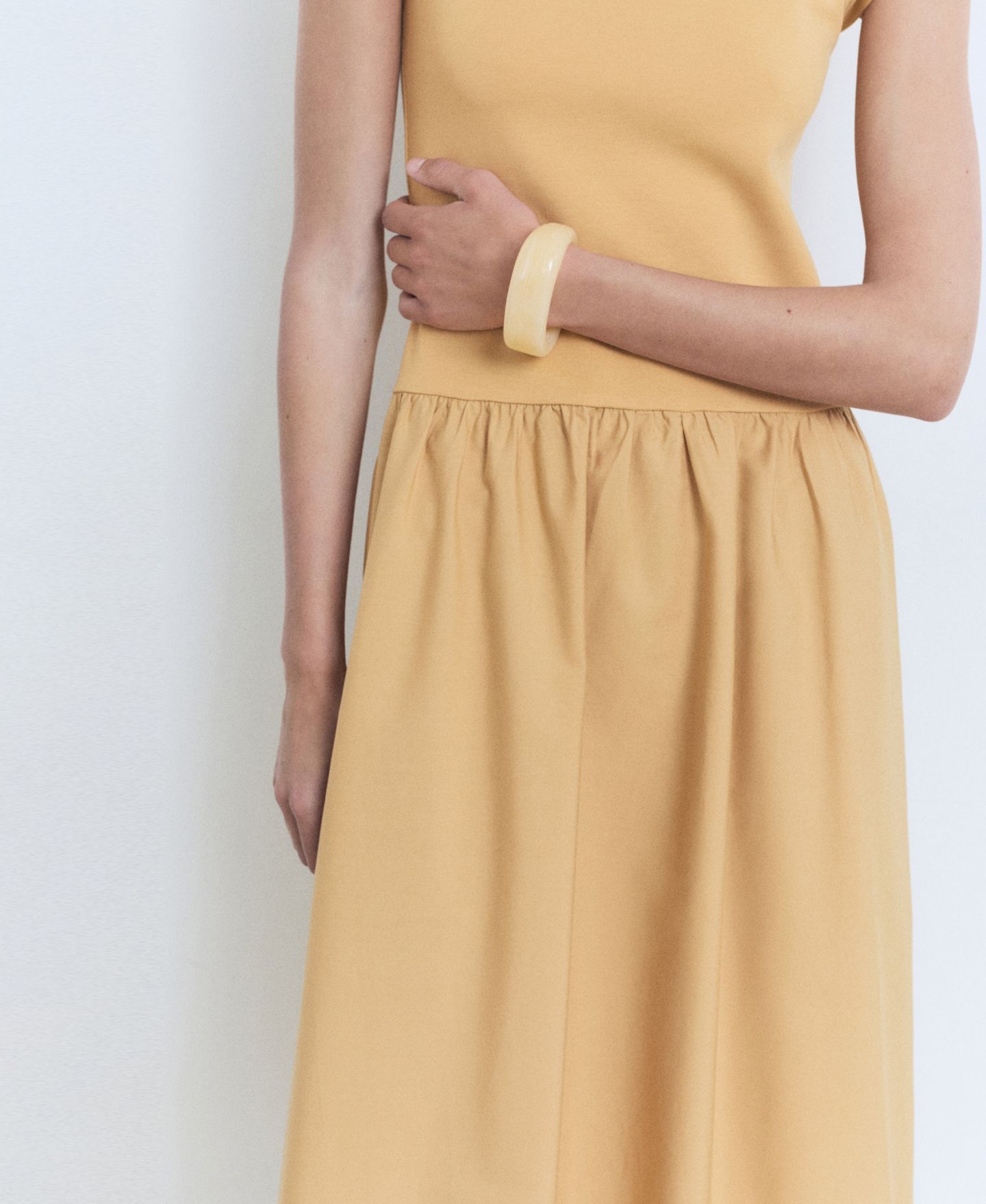 Женское платье Mango Combined Fabric Midi, цвет: Средний коричневый — фото 5