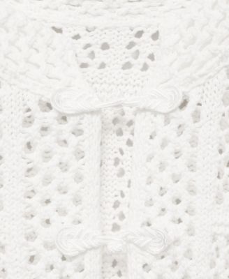 Women's Short-Sleeved Crochet Cardigan