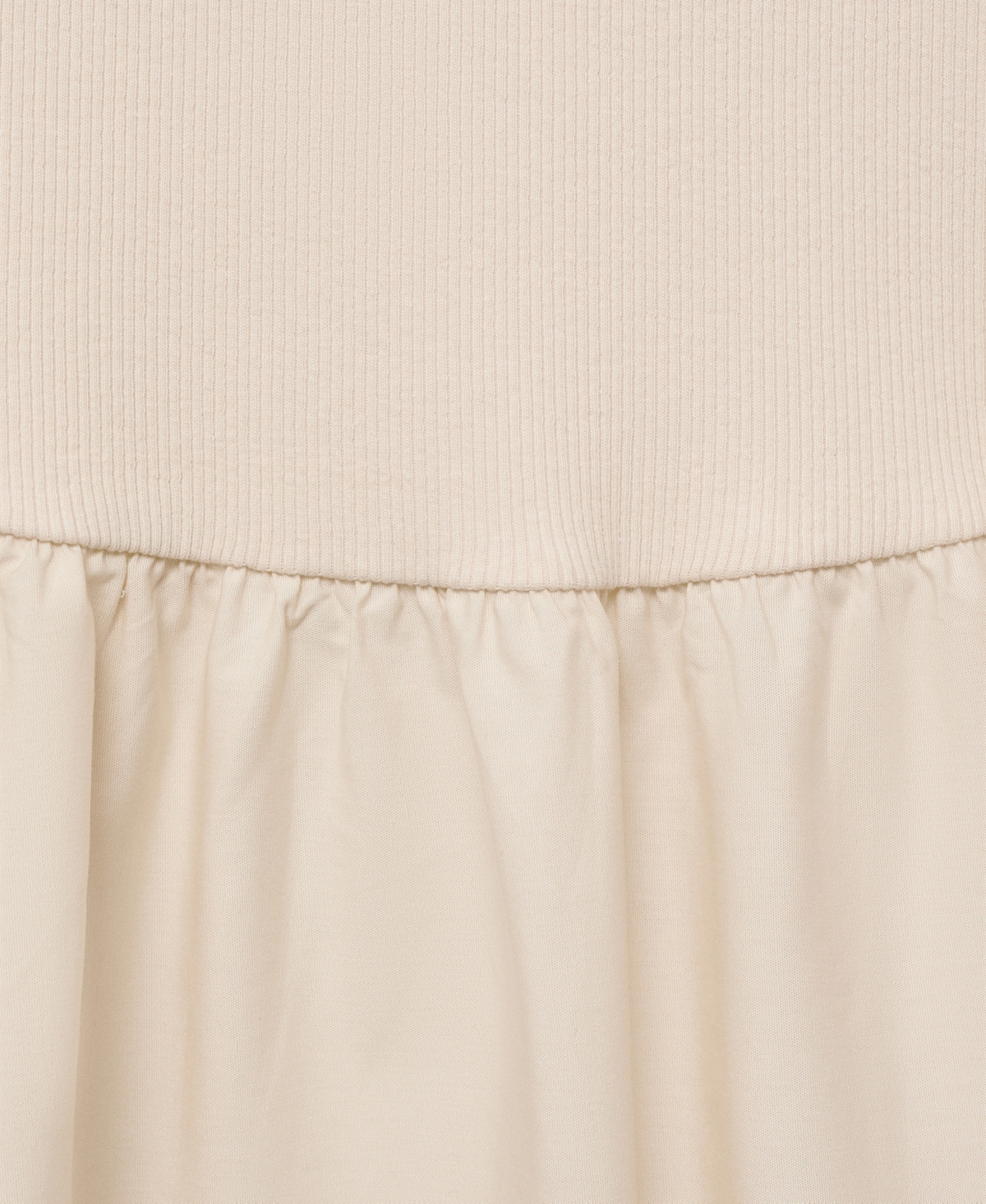 Mango Flared Dress In Combined Fabric Ecru In Neutral