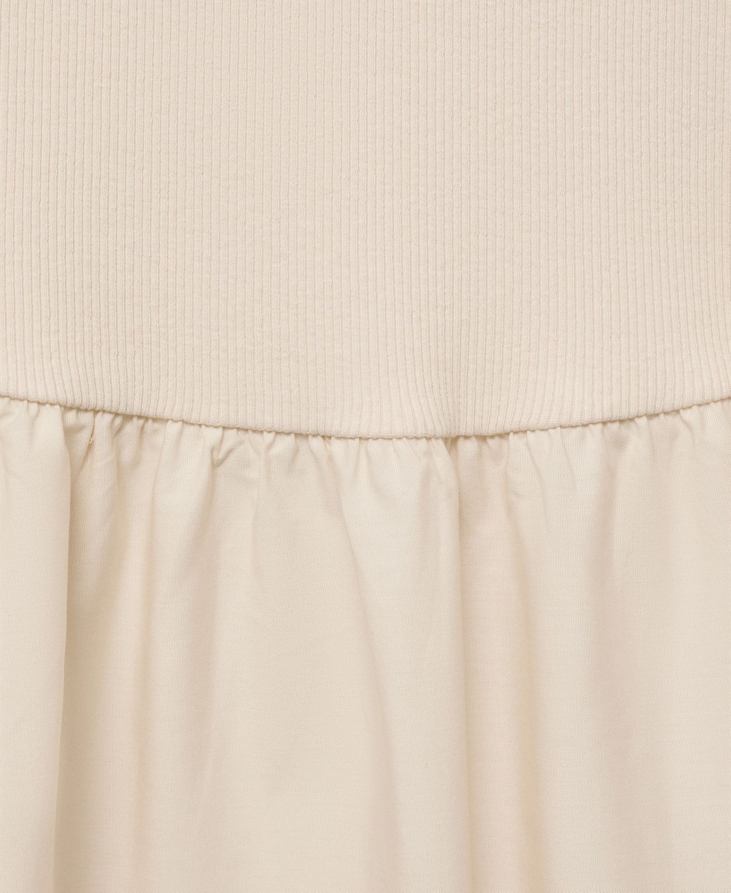 Women's Combined Fabric Flared Dress