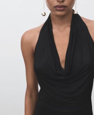 Women's Draped Open-Back Dress