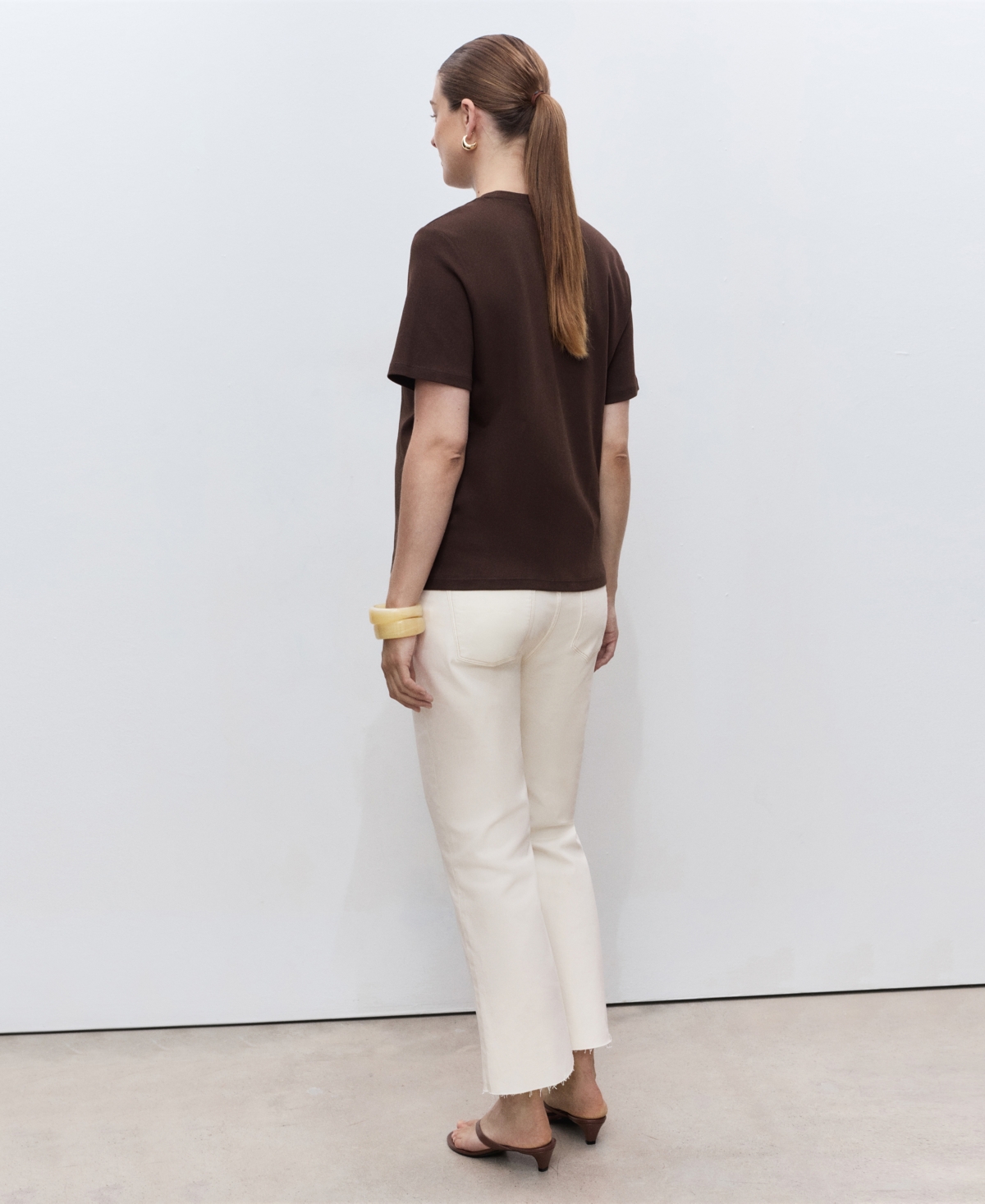 Mango Over The Bump Raw Hem Crop Flare Maternity Jeans In Neutral