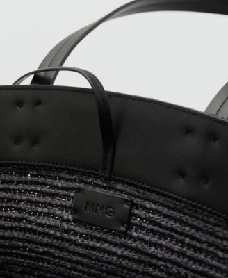 Women's Flower Charm Natural Fiber Basket Bag