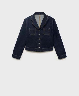 MANGO - Women's Pockets Fitted Denim Jacket