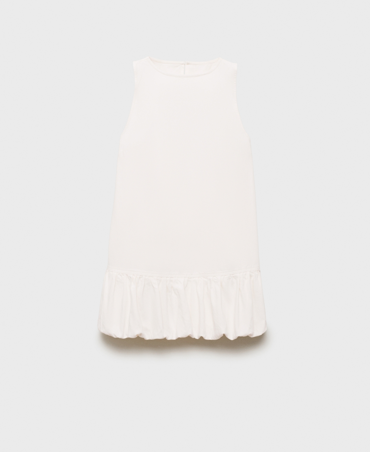 Mango Twill Mini Shift Dress With Bubble Hem In White