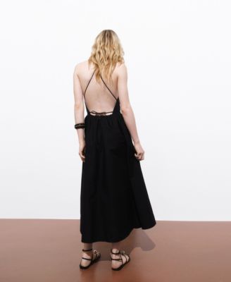 Women's Crossed Back Halter Dress