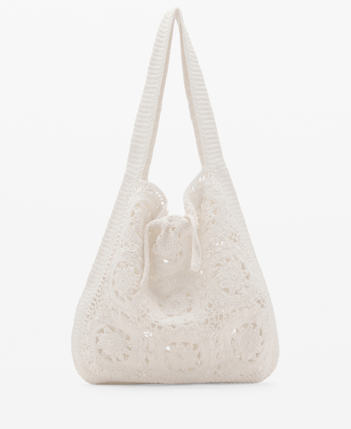 Women's Crochet Shopper Bag - White
