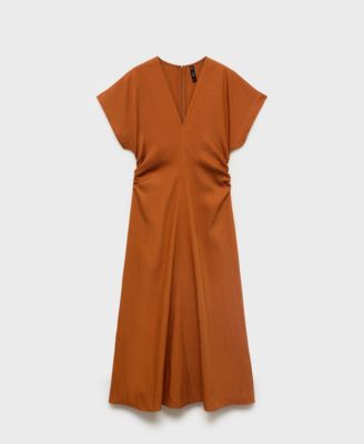 Women's Gathered Waist Midi Dress