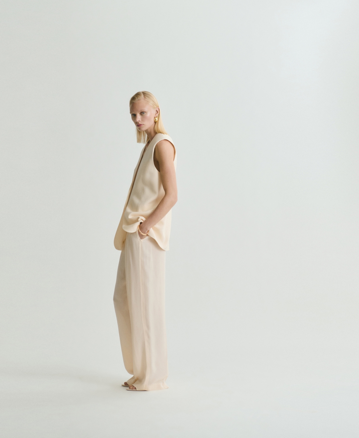 Mango Straight Leg Suit Pants In Pink