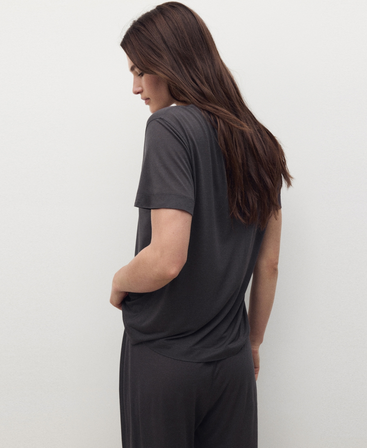 Mango Women's Short-sleeved Micro-modal Pajama Top In Black