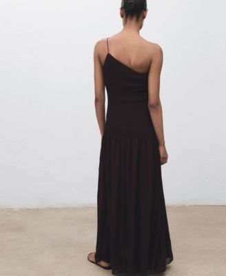 Women's Gathered Body Asymmetrical Dress