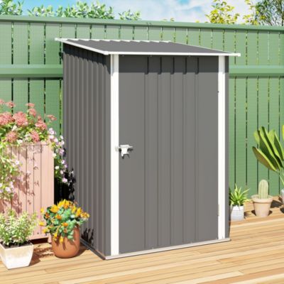 3.3&#39; x 3.4&#39; Metal Outdoor Storage Shed, Lockable,