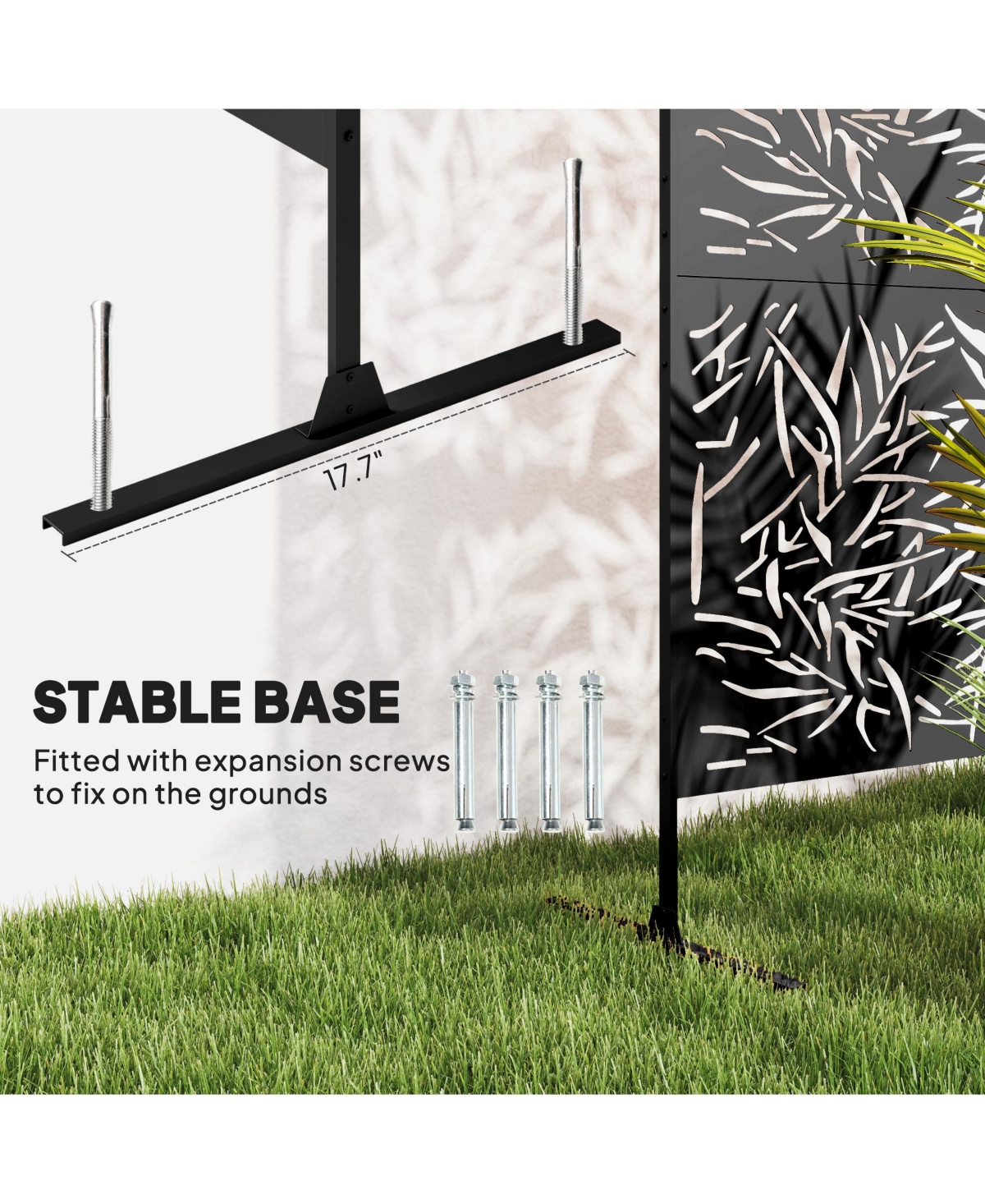 Outsunny Metal Outdoor Privacy Screen Divider Trellis Bamboo