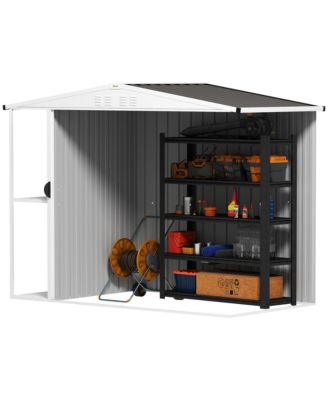 8 x 4ft Metal Shed, Outdoor Shed with Lock, Warm