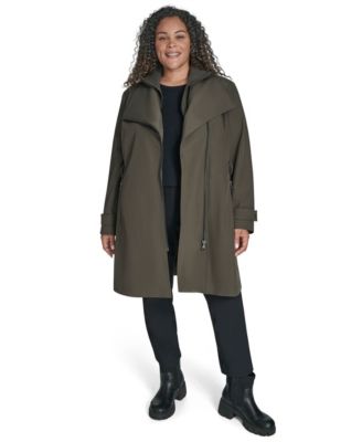 Plus Size Belted Long-Sleeve Wrap Coat, Created for Macy's