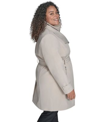 Plus Size Belted Long-Sleeve Wrap Coat, Created for Macy's