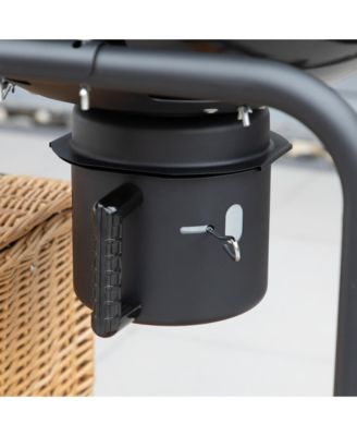 Charcoal BBQ Grill on Wheels 21" Barbecue Smoker W/ Table, Shelf